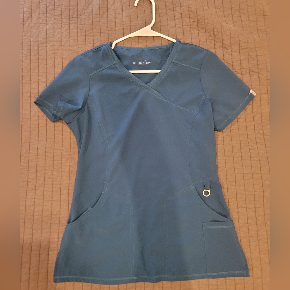 Caribbean Blue Cherokee Infinity Women's Scrubs Top